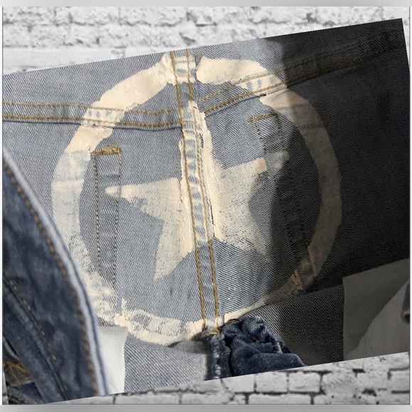 Converse One Star Jeans Bootcut Blue Distressed Denim Size 8 Women’s Stretch - Picture 8 of 9